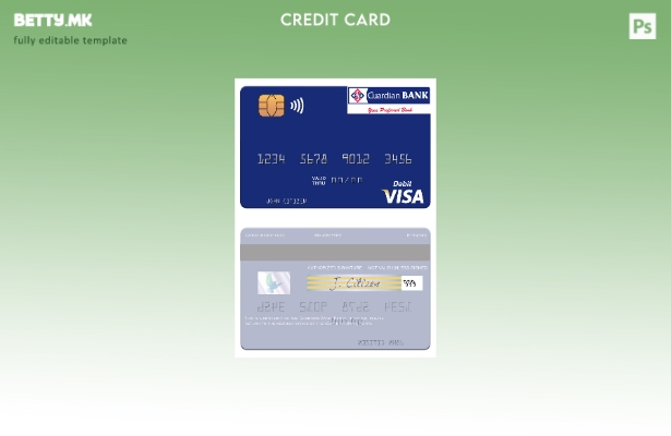 Шаблон за виза за дебитна картичка во модерен стил на Kenya Guardian Bank